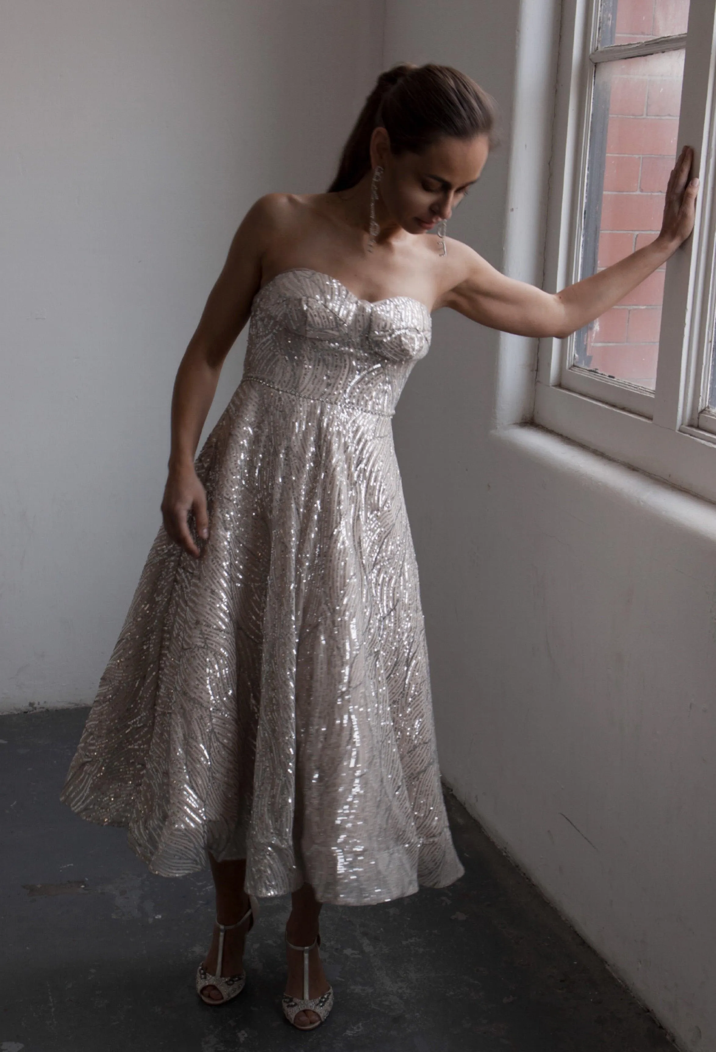 Mini Sequin Reception Dress